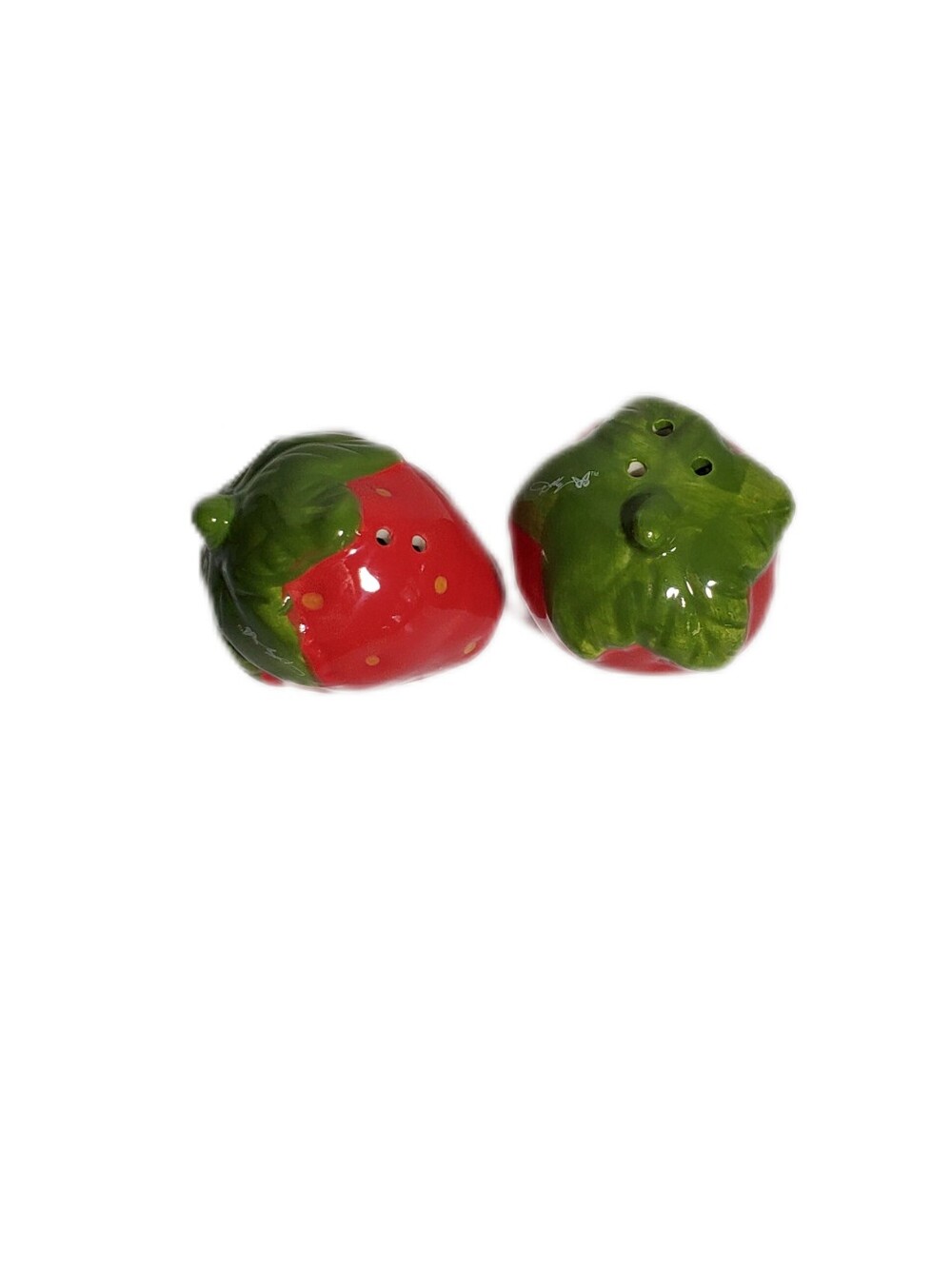 DOLLY PARTON Strawberry-shaped Salt and Pepper Shakers Set Ceramic NIB